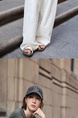 Refreshing and Not Stuffy! Thin Draped Casual Pants Elastic High-Waisted Trousers Women's Summer Wide Leg Trousers in IVORY