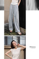 Refreshing and Not Stuffy! Thin Draped Casual Pants Elastic High-Waisted Trousers Women's Summer Wide Leg Trousers in LIGHT BLUE