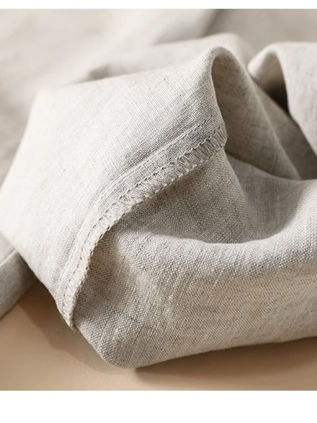 Pure Linen Loose Wide Leg Women's Pants in LIGHT GRAY