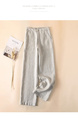 Pure Linen Loose Wide Leg Women's Pants in LIGHT GRAY