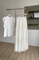Summer New Fashion Drape Big Swing Pleated Skirt in White - High Waist Slim All-Match A-Line Design for Women