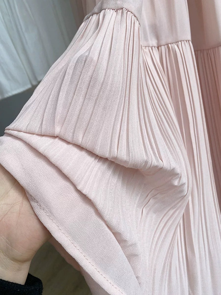 Summer New Fashion Drape Big Swing Pleated Skirt in Soft Pink - High Waist Slim All-Match A-Line Design for Women