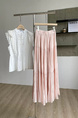 Summer New Fashion Drape Big Swing Pleated Skirt in Soft Pink - High Waist Slim All-Match A-Line Design for Women