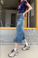 American High Street Hip Hop Fashion Brand Loose Cropped Jeans - Women's Retro Washed Dark Blue All-Matching Straight Wide Leg Pirate Shorts