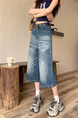 American High Street Hip Hop Fashion Brand Loose Cropped Jeans - Women's Retro Washed Dark Blue All-Matching Straight Wide Leg Pirate Shorts