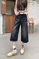 American High Street Hip Hop Fashion Brand Loose Cropped Jeans - Women's Retro Washed Black All-Matching Straight Wide Leg Pirate Shorts