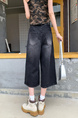 American High Street Hip Hop Fashion Brand Loose Cropped Jeans - Women's Retro Washed Black All-Matching Straight Wide Leg Pirate Shorts