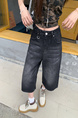 American High Street Hip Hop Fashion Brand Loose Cropped Jeans - Women's Retro Washed Black All-Matching Straight Wide Leg Pirate Shorts