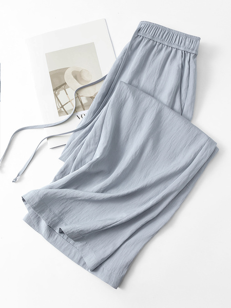 Ihimi Sea Quiet Salt Loose Thin Casual Pants for Women 2025 Summer Lightweight Straight-Leg Pants Loose Trousers in LIGHT BLUE