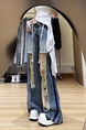 Retro Washed Loose Hole Jeans for Women in LIGHT BLUE - 2025 Summer Thin Design Sense Straight Wide Leg Mop Trousers Tide
