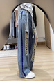 Retro Washed Loose Hole Jeans for Women in LIGHT BLUE - 2025 Summer Thin Design Sense Straight Wide Leg Mop Trousers Tide