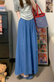 Real Shot Cost-Effective Cotton and Linen Temperament Dopamine Wide-Leg Pants for Women in LIGHT BLUE - Summer Slimming Loose Big Hem Pleated Pantskirt