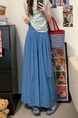 Real Shot Cost-Effective Cotton and Linen Temperament Dopamine Wide-Leg Pants for Women in LIGHT BLUE - Summer Slimming Loose Big Hem Pleated Pantskirt