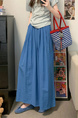 Real Shot Cost-Effective Cotton and Linen Temperament Dopamine Wide-Leg Pants for Women in LIGHT BLUE - Summer Slimming Loose Big Hem Pleated Pantskirt