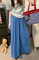 Real Shot Cost-Effective Cotton and Linen Temperament Dopamine Wide-Leg Pants for Women in LIGHT BLUE - Summer Slimming Loose Big Hem Pleated Pantskirt