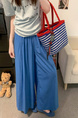 Real Shot Cost-Effective Cotton and Linen Temperament Dopamine Wide-Leg Pants for Women in LIGHT BLUE - Summer Slimming Loose Big Hem Pleated Pantskirt