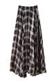 Hot-Selling Retro BLACK Contrast Color Plaid Skirt - Women's Summer High Waist Versatile Casual Long Skirt A-Line Big Swing Umbrella Skirt