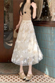 Spot Real Shot Real Price All-Match New Style CREAM Mesh Skirt Butterfly Elastic Waist Skirt for Women