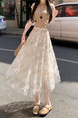Spot Real Shot Real Price All-Match New Style CREAM Mesh Skirt Butterfly Elastic Waist Skirt for Women