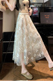 Spot Real Shot Real Price All-Match New Style CREAM Mesh Skirt Butterfly Elastic Waist Skirt for Women