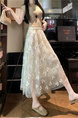 Spot Real Shot Real Price All-Match New Style CREAM Mesh Skirt Butterfly Elastic Waist Skirt for Women