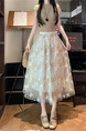 Spot Real Shot Real Price All-Match New Style CREAM Mesh Skirt Butterfly Elastic Waist Skirt for Women