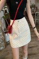 White Polka Dot Denim Skirt in CREAM Color Women's Summer 2025 New Design Sense High Waist A-Line Hot Girl Short Hip Skirt