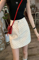 White Polka Dot Denim Skirt in CREAM Color Women's Summer 2025 New Design Sense High Waist A-Line Hot Girl Short Hip Skirt