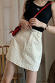 White Polka Dot Denim Skirt in CREAM Color Women's Summer 2025 New Design Sense High Waist A-Line Hot Girl Short Hip Skirt