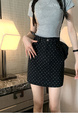 Black Polka Dot Denim Skirt Women's Summer 2025 New Design Sense High Waist A-Line Hot Girl Short Hip Skirt