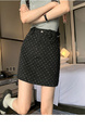 Black Polka Dot Denim Skirt Women's Summer 2025 New Design Sense High Waist A-Line Hot Girl Short Hip Skirt
