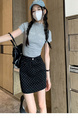 Black Polka Dot Denim Skirt Women's Summer 2025 New Design Sense High Waist A-Line Hot Girl Short Hip Skirt