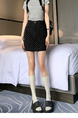 Black Polka Dot Denim Skirt Women's Summer 2025 New Design Sense High Waist A-Line Hot Girl Short Hip Skirt