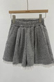 Gray Summer New Korean Ins Fashion Lace Elastic High Waist Casual Wide Leg Shorts Women's Loose Slim Hot Pants