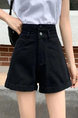 Black Summer New Korean Style Ins Large-Sized Denim Shorts Women's High Waist Slimming Loose-Fitting Curl Versatile A-Line Wide Leg