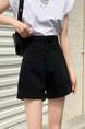 Black Summer New Korean Style Ins Large-Sized Denim Shorts Women's High Waist Slimming Loose-Fitting Curl Versatile A-Line Wide Leg