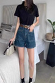 Blue High Waist Denim Shorts Women's 2025 Summer Thin Plump Girls Slim Looking Belly Covering Summer Small A-Line Wide-Leg Hot Pants