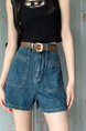 Blue High Waist Denim Shorts Women's 2025 Summer Thin Plump Girls Slim Looking Belly Covering Summer Small A-Line Wide-Leg Hot Pants