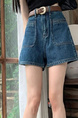 Blue High Waist Denim Shorts Women's 2025 Summer Thin Plump Girls Slim Looking Belly Covering Summer Small A-Line Wide-Leg Hot Pants