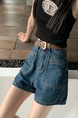 Blue High Waist Denim Shorts Women's 2025 Summer Thin Plump Girls Slim Looking Belly Covering Summer Small A-Line Wide-Leg Hot Pants