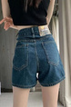 Blue High Waist Denim Shorts Women's 2025 Summer Thin Plump Girls Slim Looking Belly Covering Summer Small A-Line Wide-Leg Hot Pants
