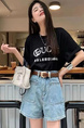 Light Blue High Waist Denim Shorts Women's 2025 Summer Thin Plump Girls Slim Looking Belly Covering Summer Small A-Line Wide-Leg Hot Pants