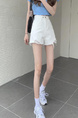 White High-Waist Design Sense Denim Shorts Women's A-Line Ripped Loose Burrs Wide Leg Slimming Small Hot Pants Fashion