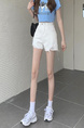 White High-Waist Design Sense Denim Shorts Women's A-Line Ripped Loose Burrs Wide Leg Slimming Small Hot Pants Fashion