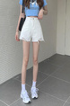 White High-Waist Design Sense Denim Shorts Women's A-Line Ripped Loose Burrs Wide Leg Slimming Small Hot Pants Fashion