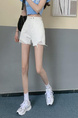 White High-Waist Design Sense Denim Shorts Women's A-Line Ripped Loose Burrs Wide Leg Slimming Small Hot Pants Fashion