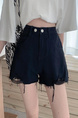 Black High-Waist Design Sense Denim Shorts Women's A-Line Ripped Loose Burrs Wide Leg Slimming Small Hot Pants Fashion