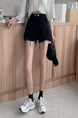 Black High-Waist Design Sense Denim Shorts Women's A-Line Ripped Loose Burrs Wide Leg Slimming Small Hot Pants Fashion