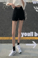 Black High-Waist Design Sense Denim Shorts Women's A-Line Ripped Loose Burrs Wide Leg Slimming Small Hot Pants Fashion