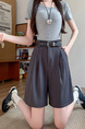 Gray High-Waist A-Line Slim Outer Wear Loose Shorts Women 2025 Spring and Summer